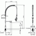 ENWARE HOB MOUNTED PRE-RINSE UNIT WITH SPRING RETURN, DUAL MIXER ASSEMBLY AND POT FILLER - (FSB141) - Image 2