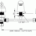 DETENTION HOT & COLD BASIN SET WITH SP003 FIXED SPOUT - STANDARD BREACH - (DET306) - Image 2