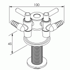ENWARE TYPE 40 2 WAY RIGHT ANGLE NON-RETURN VALVE 90 DEGREE MI 15MM 7KPA TAPERED PLUG TAPS NSW - (LF128) - Image 2