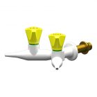 ENWARE COMLAB TWO WAY 90 DEGREE WALL MOUNTED LABORATORY TAP PUSH TO TURN INDICATOR HANDLE - (LCN143WB)