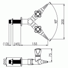 ENWARE COMLAB TWO WAY 90 DEGREE WALL MOUNTED LABORATORY TAP PUSH TO TURN INDICATOR HANDLE - (LCN143WB) - Image 2